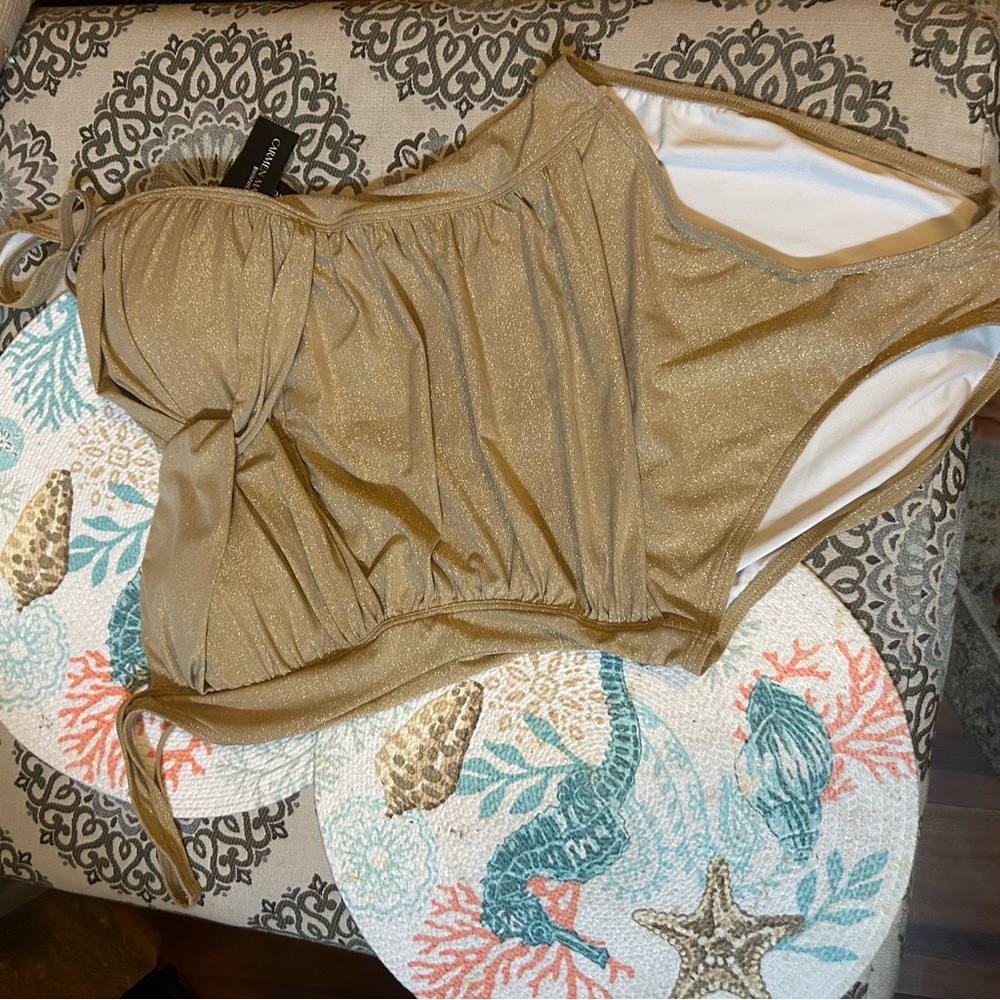 Boston Prosper-Colorpale Gold Stunning Bathing Suit - Size 14
